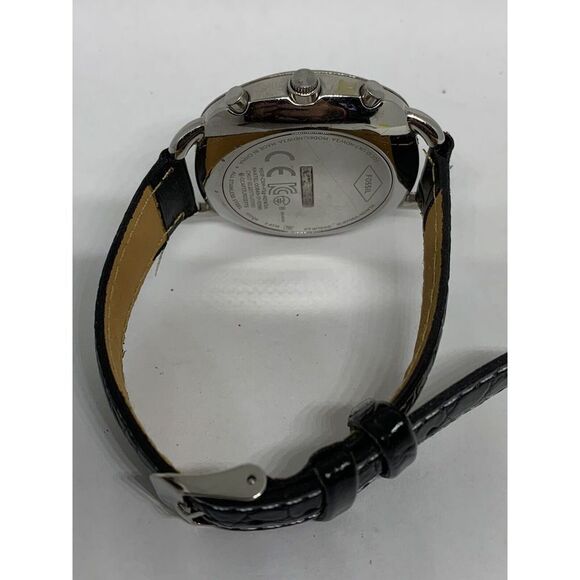 Fossil FTW1200 Women's Black Leather Analog Silver Dial Hybrid Smartwatch JD447 - Picture 10 of 11